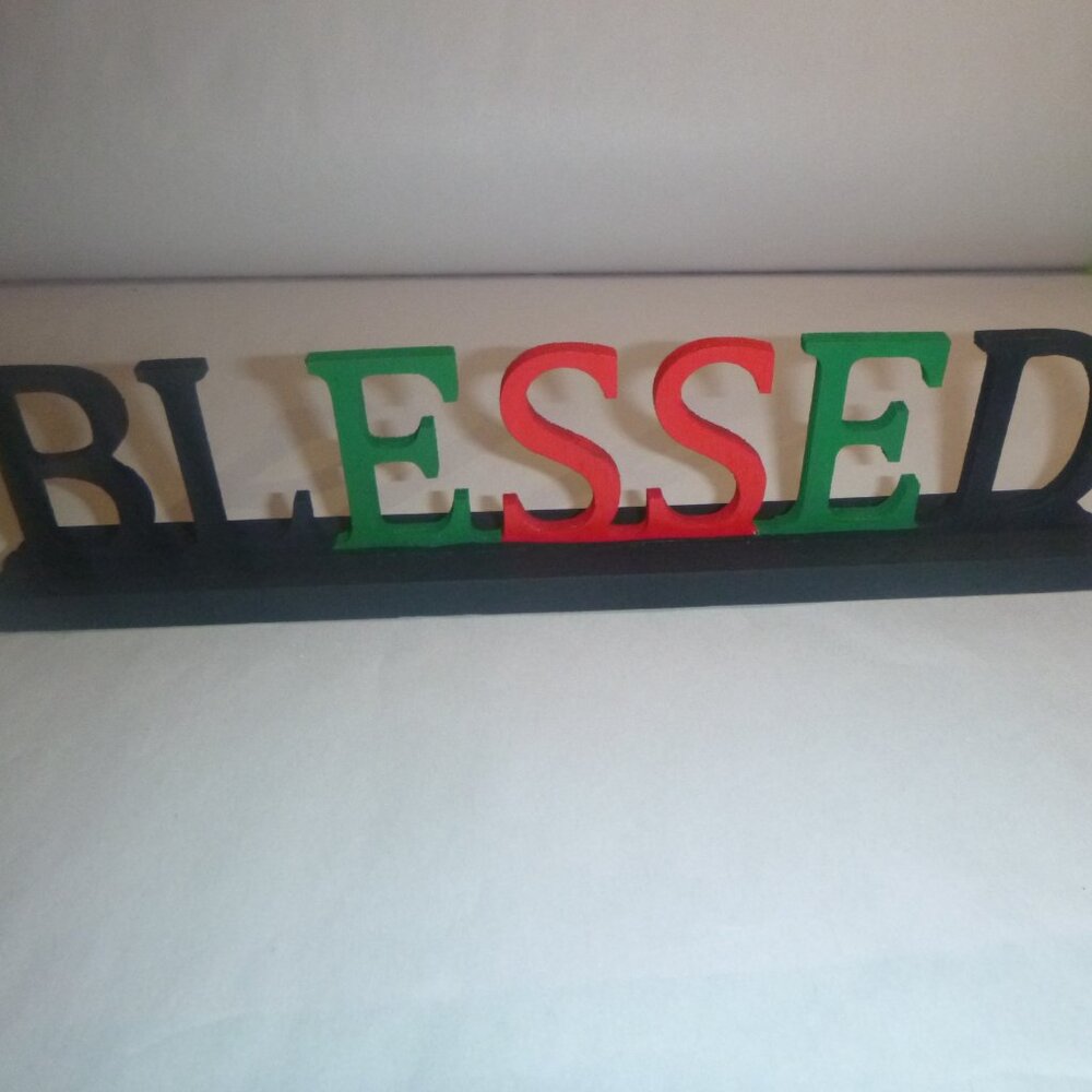 Afrocentric Ornament / RBG Word Art Ornament / BLESSED